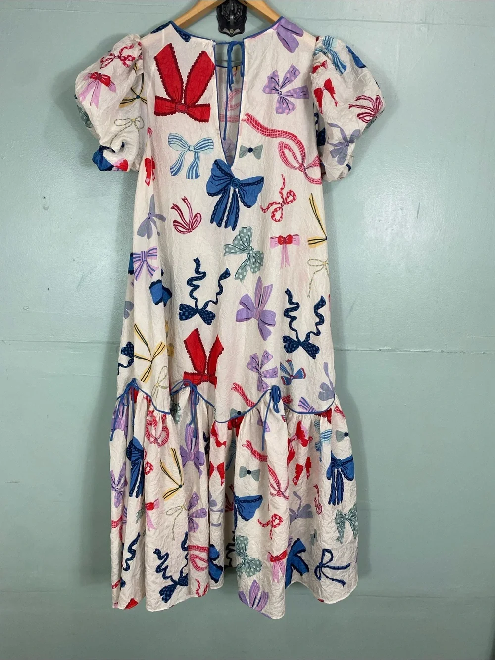Free People Tied In A Bow Midi Dress Bow Print Medium